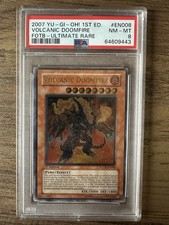Yugioh Volcanic Doomfire 1. Auflage Ultimate Rare FOTB PSA 8