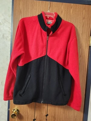 Vintage Marlboro Unlimited Red & Black Colorblock Fleece Zip Up Jacket, Size L - Image 1 of 4