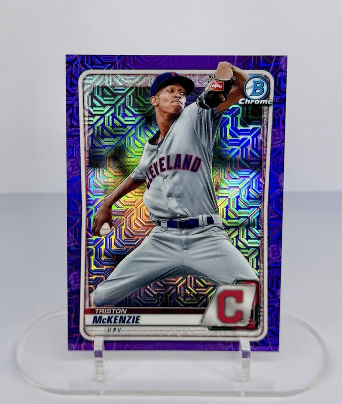 2020 Bowman Chrome Mega Box Purple Mojo Refractor /250 Triston McKenzie 05ca