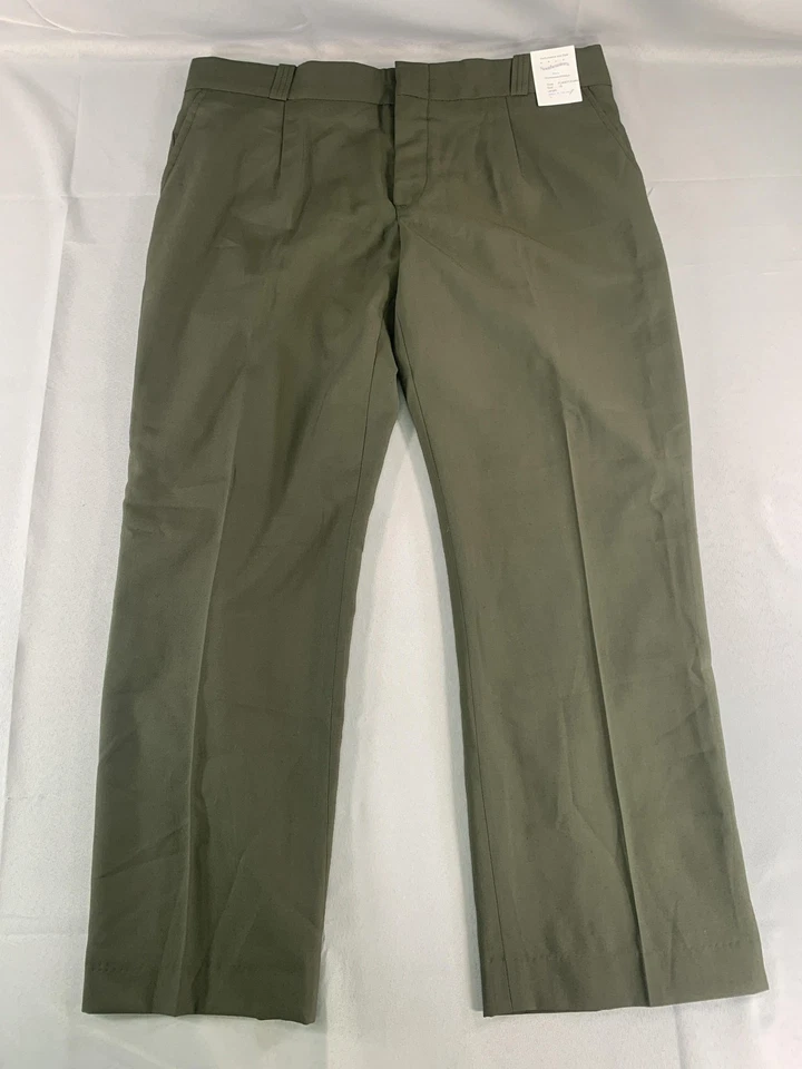 Southeastern Pants Mens 18 Olive Green Wool Blend Stripe Dress Uniform Made USA - Image 2 of 4