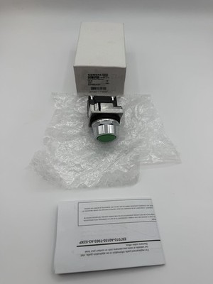 Siemens Oil Tight Push Buton Switch 52PM8A3K Green 1NO Flush Cap Style