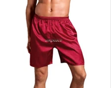2 PIECE Mens Silk Satin Pajama Pants Silk Lounge Bottoms Shorts Christmas gift