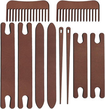 AHANDMAKER 2 Sets Wood Knitting Loom Tool Kits 5 Pieces Knitting Weaving Loom To