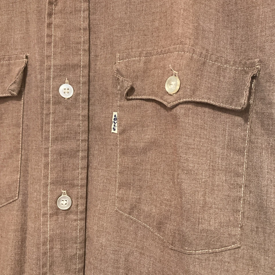 Vintage Levi’s White Tab Western Button Shirt Size Medium Cotton Poly USA - Image 2 of 4