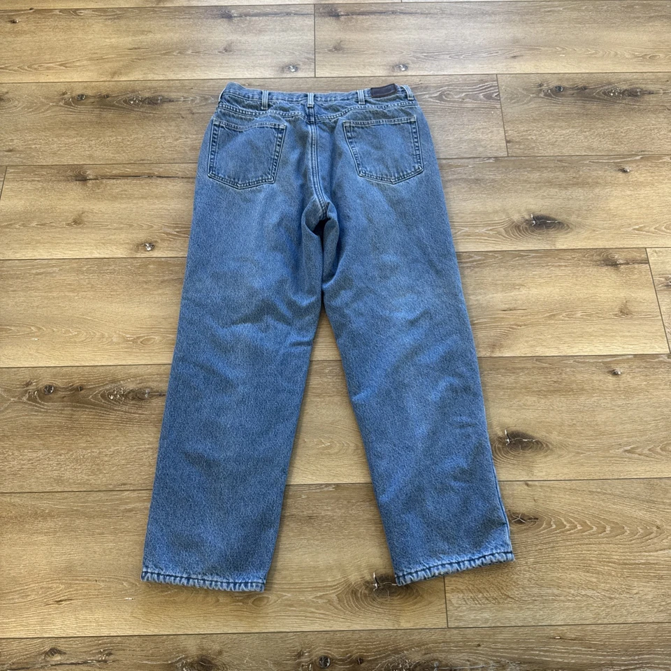 Vintage LL Bean Jeans Mens 34 x 30 Blue Denim Flannel Lined Relaxed Fit - Image 3 of 4