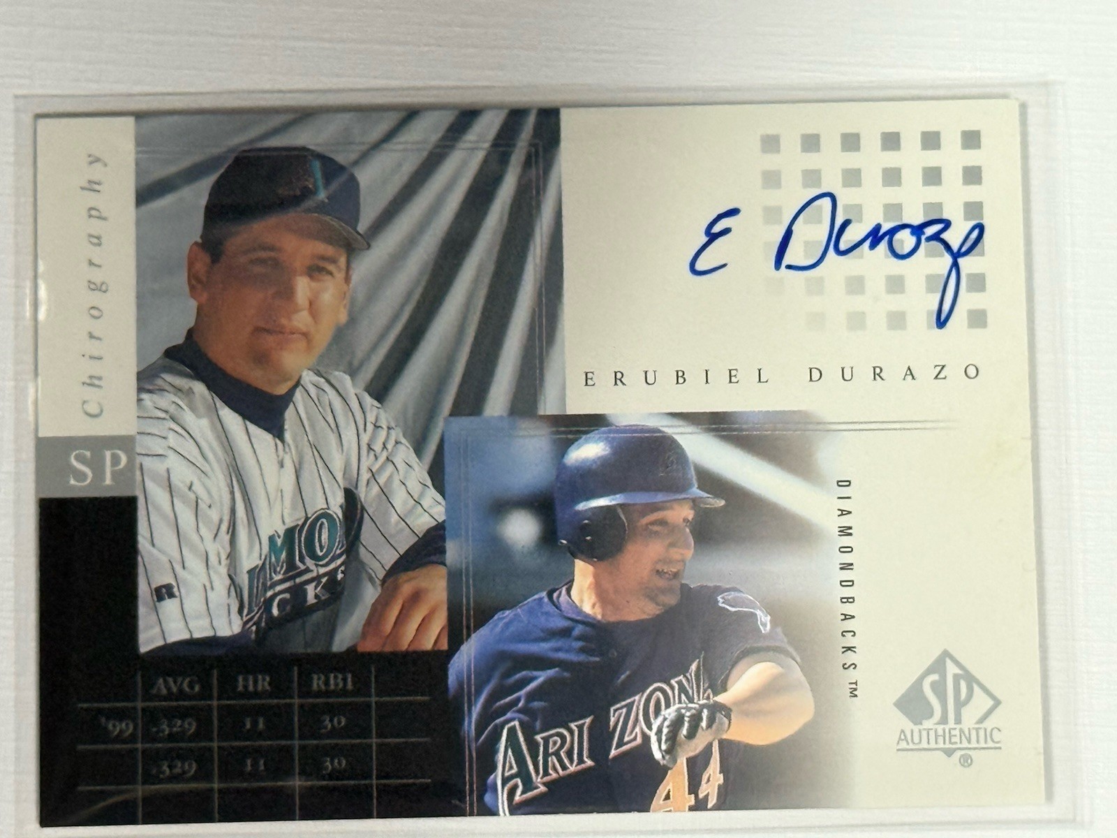 2000 SP Authentic Erubiel Durazo Sign of the Times AUTO AUTOGRAPH D-BACKS