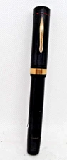Conklin Vintage Black Endura Senior Fountain Pen--l4k fine nib--restored