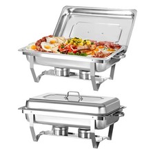 8QT Silver chafers Chafing Dish Buffet Set Stainless Steel Chafing Dishes 2 PACK