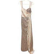 Sequin Gown with Draped Fabric Faeresty