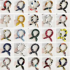Square Scarf Hair Tie Band For Business Party Women Elegant Small Vintage Skinny