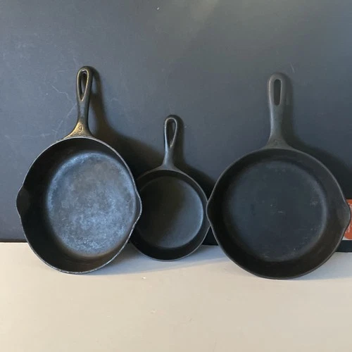 3 Wagner Ware Sidney O 1056 E Cast Iron Pan 9” No 6 8-5 3