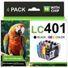 4PK LC401 LC-401 Ink Cartridges for Brother MFC-J1010DW MFC-J1012DW MFC-J1170DW