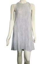 Brand NEW • Theory • Linen Sleeveless Knee Length Dress •White Stripe • 4