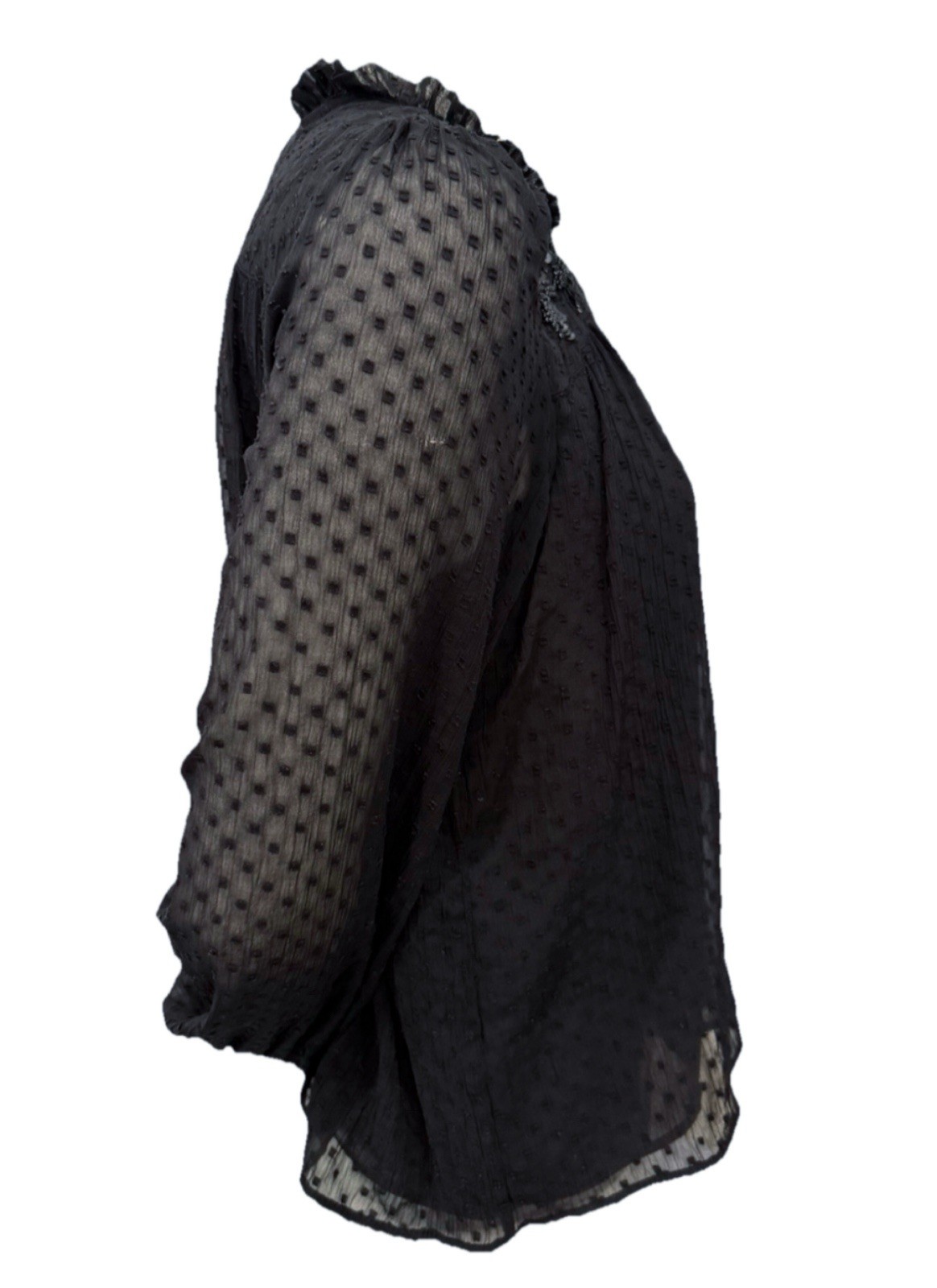 Zara Trafaluc Collection Black Sheer Beaded Sequin Blouse Size L