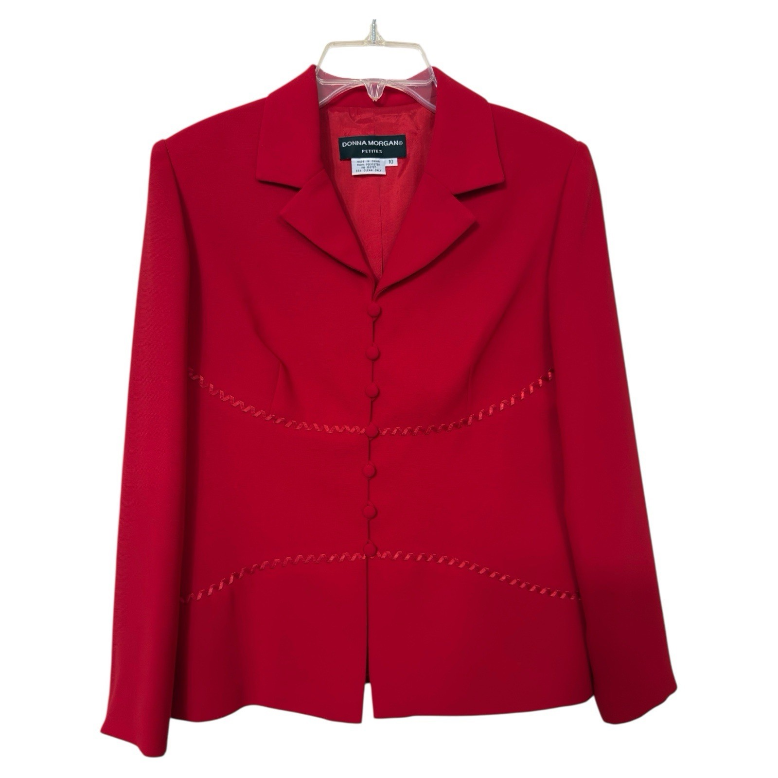 Donna Morgan 10P Solid Red Polyester 2 PC Skirt S… - image 3