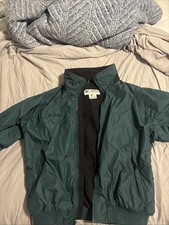 Columbia Omni Tech Windbreaker Hooded Rain Jacket Mens L Green Zips And Snaps