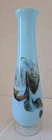 Vintage Murano  Cased Glass Footed Blue Swirl 11" Footed Vase