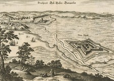 RIBNITZ-DAMGARTEN - Vogelschau - Kupferstich 1652
