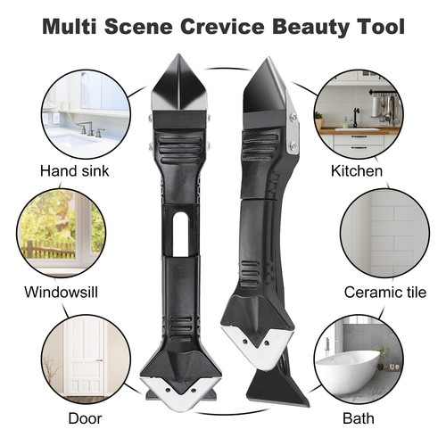 3 In1 Silicone-Remover Caulk Finisher Sealant Smooth Scraper Grout Kit Tools USA - Picture 11 of 11