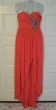 Deb Full Length Formal Strapless Gown Pink With Embellishments Size 3