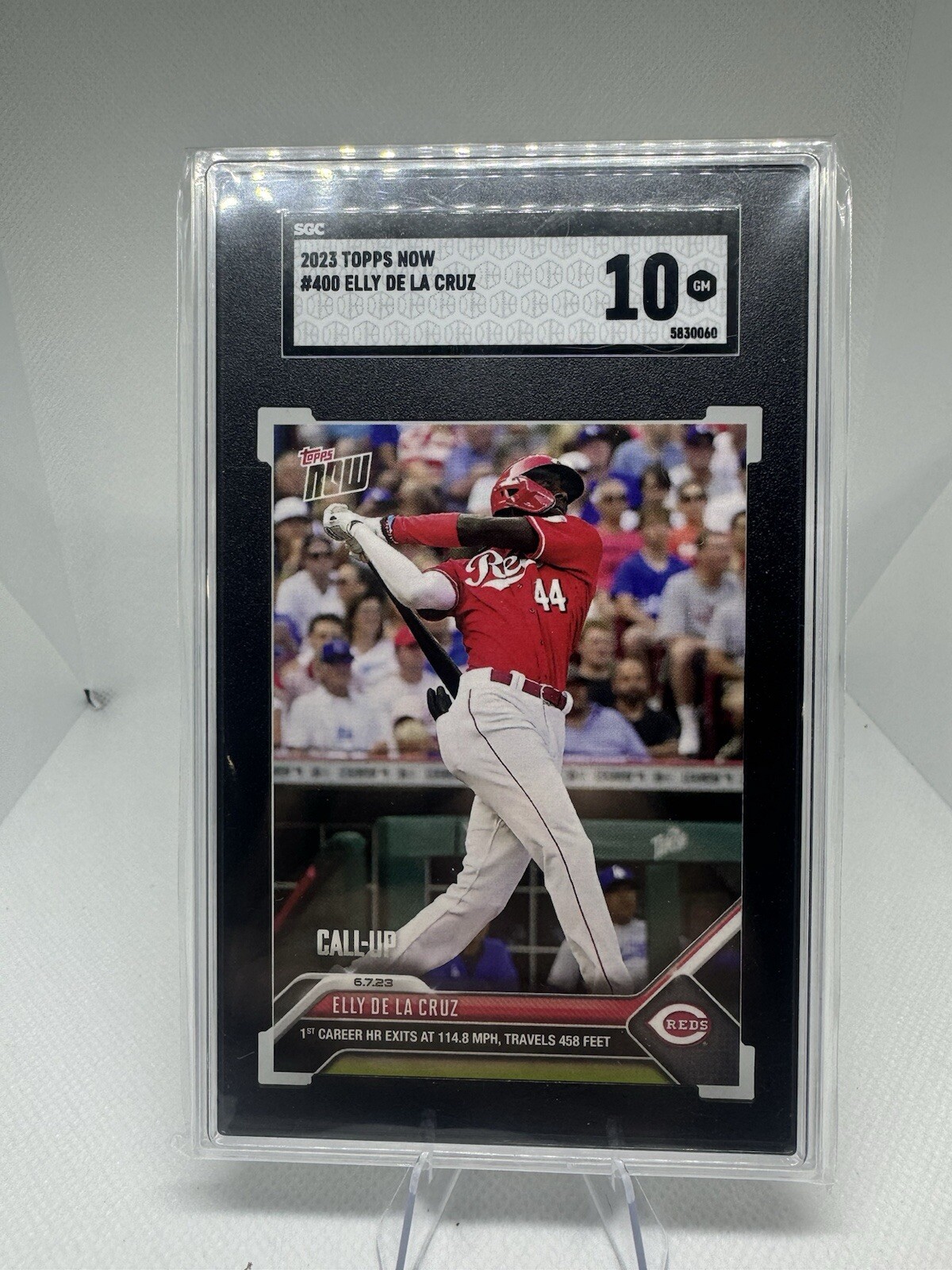 2023 Topps Now Elly De La Cruz #400 Call-up 1st Home Run SGC 10 Gem Mint Reds