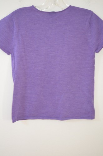 Eileen Fisher lila 100 % Wolle kurzärmeliger Pullover Pullover Größe Petite P - Bild 13 von 13