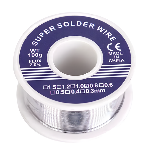 Solid Wire Solder 63/37 Tin Rosin Core Solder Wire - 0.8mm, 100g Roll For Electrical Soldering Solder Wire With Flux