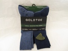 Blue Men's GoldToe 6-Pack Size 6-12 Crew Socks E6130