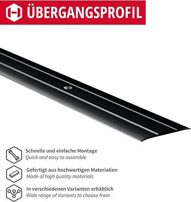 2 Pezzi Profili Di Transizione Di SOTECH/Profili Per Pavimenti/Alluminio/Argento Anodizzato / 1000 X 37 X 2 Mm/Forati/incl. Set Di Fissaggio - Foto 9