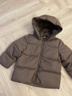 Boys Girls Kids Brown Coat Down Feather Jacket 2-3 School Jacket
