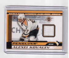 2001-02 Pacific Vanguard Dual Memorabilia A Kovalev / D Kasparaitis Penguins