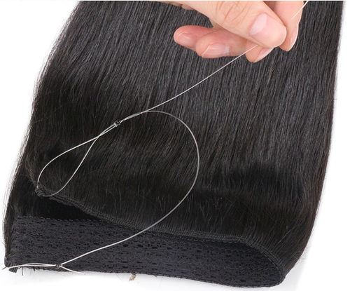 14-24inch 80G Handmade Human Hair Invisible Wire Handband Hair Extensions - Picture 5 of 28