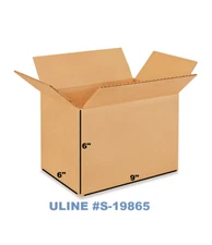 (12) ULINE #S-19865 9" x 6" x 6" 32ECT Corrugated Packing & Shipping Boxes