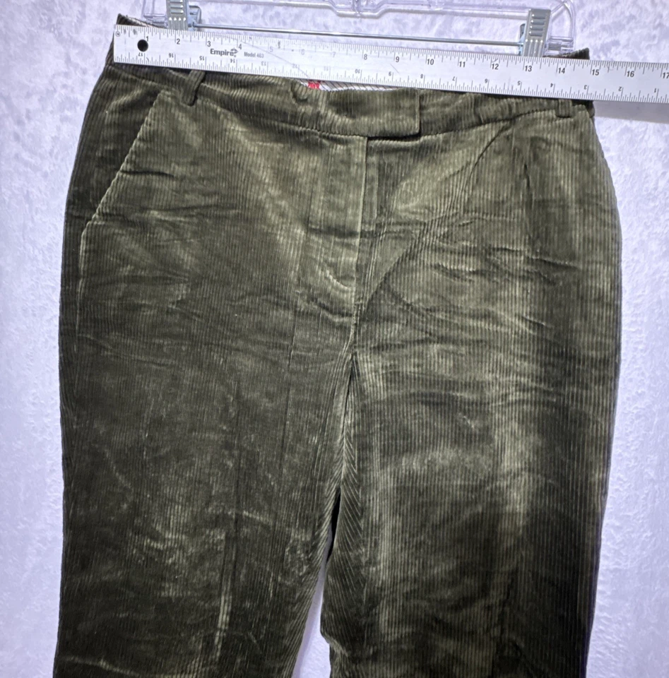 Pantalones Brooks Brothers Rojo Polar Verde Pana Pierna Recta Elastizados Para Mujer’s 4 Foto 2 de 4