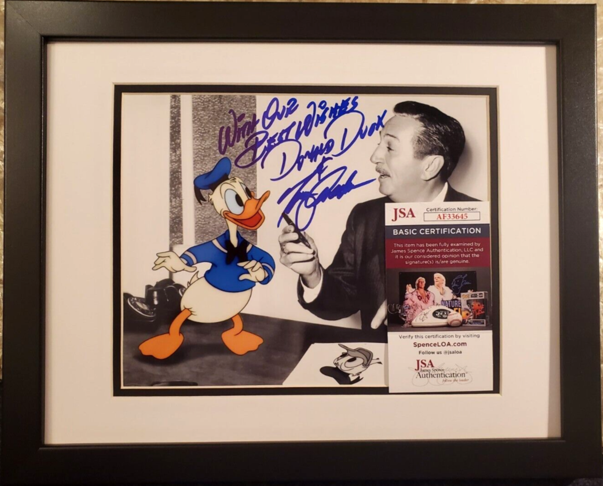 Disney Donald Duck Photograph トニーアンセルモ 🔵 JSA Donald Duck Walt Disney hand signed voice Donald Tony