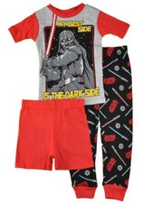 Star Wars Little/Big Boys Three-Piece Snug Fit Pajama Set Size 4 6 8 10 42