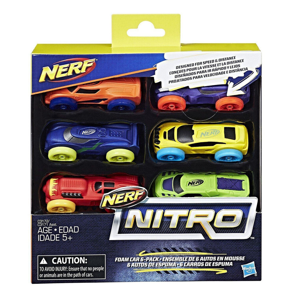 HASBRO NERF NITRO FOAM CARS CONFEZIONE DA 6 AUTO 6-PACK CARS C3172/C3171
