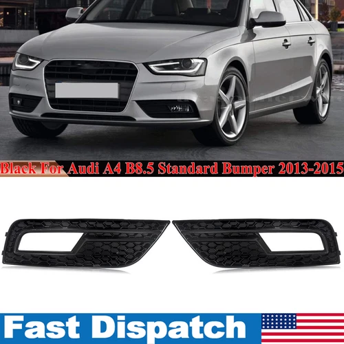 Pair Front Fog Light Grille Bumper Grill Cover For Audi A4 S4 B8.5 2013-2015 L+R