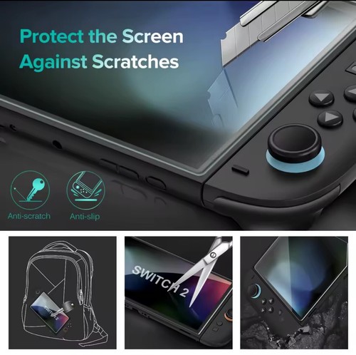 2X Schutzglas Glasfolie für Nintendo Switch 2 Panzerfolie Display Schutz Full 9H - Bild 6 von 7