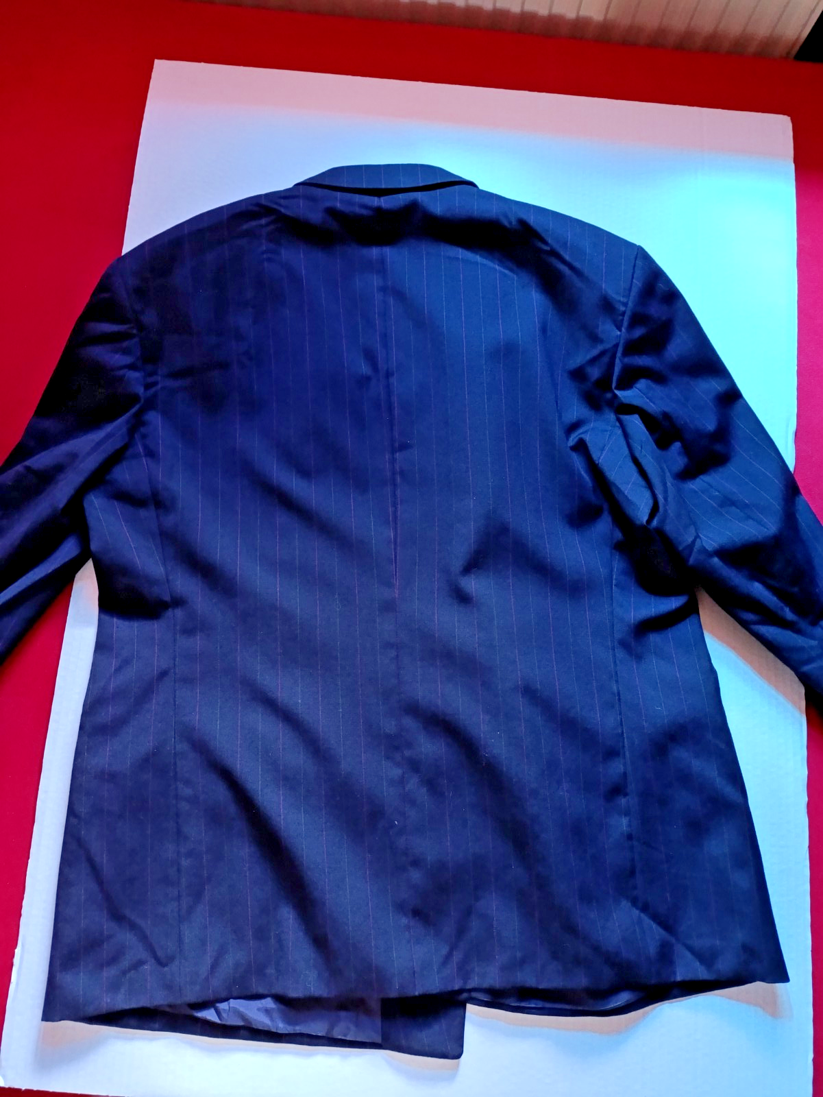 Giacca blazer tuta vintage Yves Saint Laurent gessato rosso verde super 100s lana