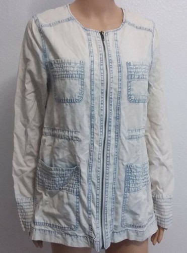 Denim Jacket women's Nordstrom Jack Lightweight front zip sz Small regular - Picture 2 of 12