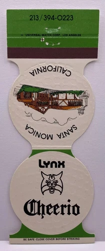 Cheerio Lynx, Santa Monica, California Golf Course, Matchbook Cover