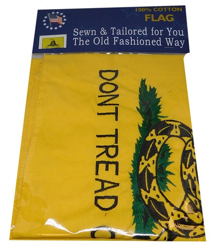 Gadsden Yellow Snake 16x24 16"x24" 100% Cotton Flag Grommets 2 Clips (RUF) - Picture 11 of 12
