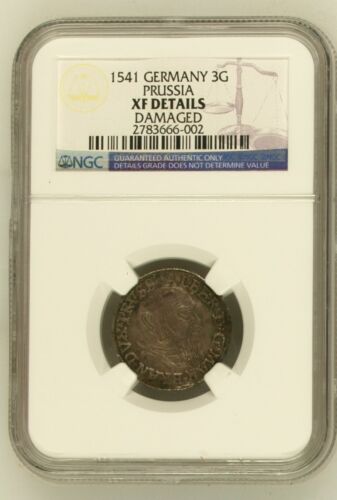 1541 Germany - 3G - Prussia - German States - SILVER Grosch Groschen - NGC XF a