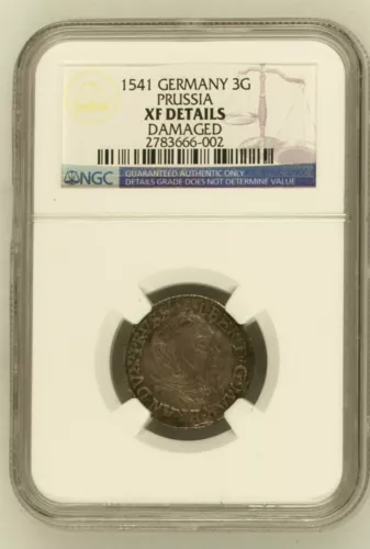 1541 Germany - 3G - Prussia - German States - SILVER Grosch Groschen - NGC XF a