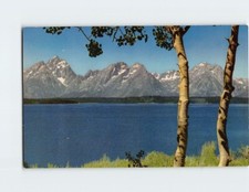 Postcard Majestic Peaks of the Teton Range Jackson Lake Wyoming USA