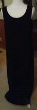 Miss Dorby Size 12 Little Black Dress Slit in Back 52" Long 20" Bust