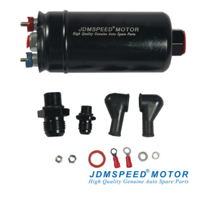 JDMSPEED 380LPH Inline External Fuel Pump 10AN Inlet + Check Vavle 8AN Outlet