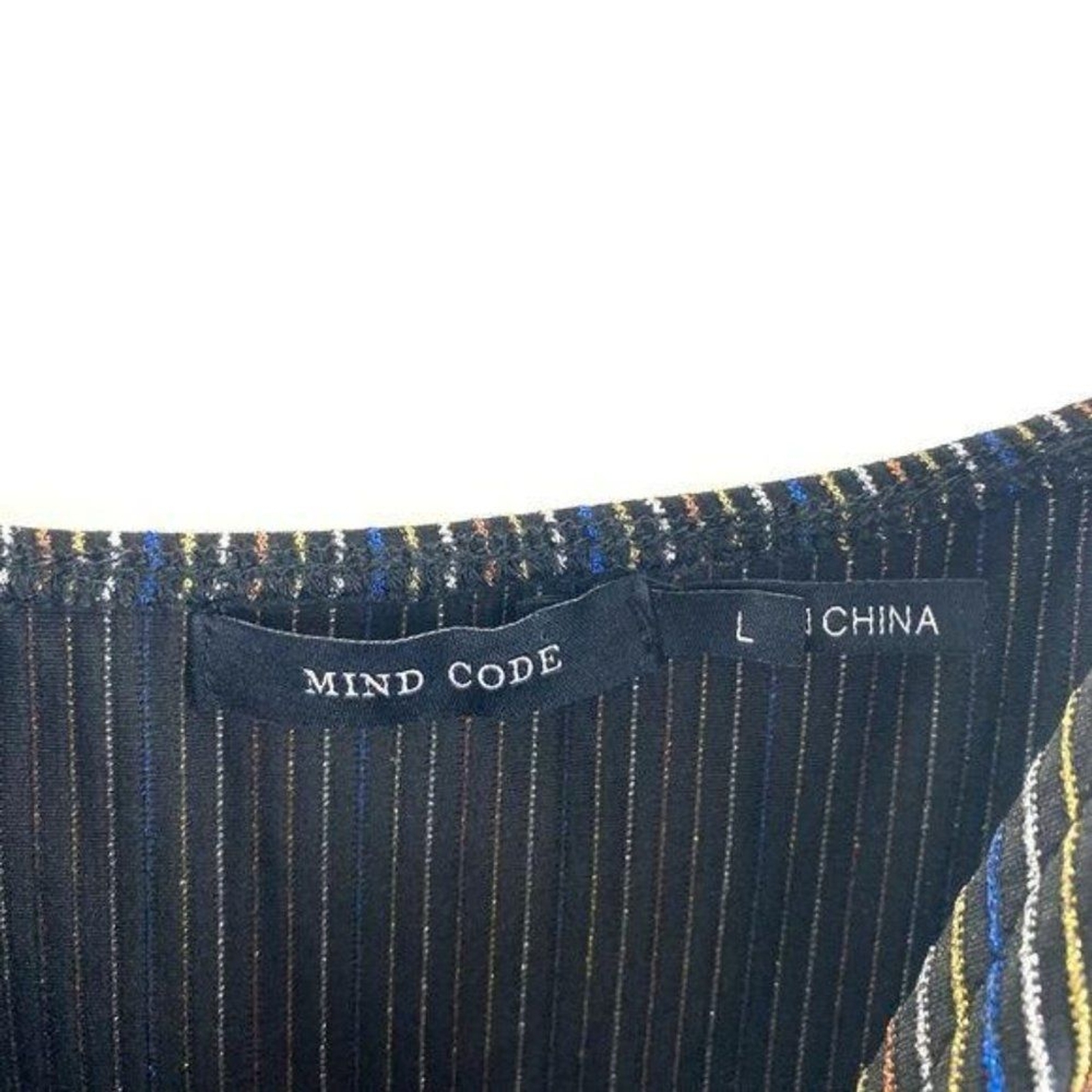 Mind Code Multi Colored Pin Stripe Sleeveless Dre… - image 5