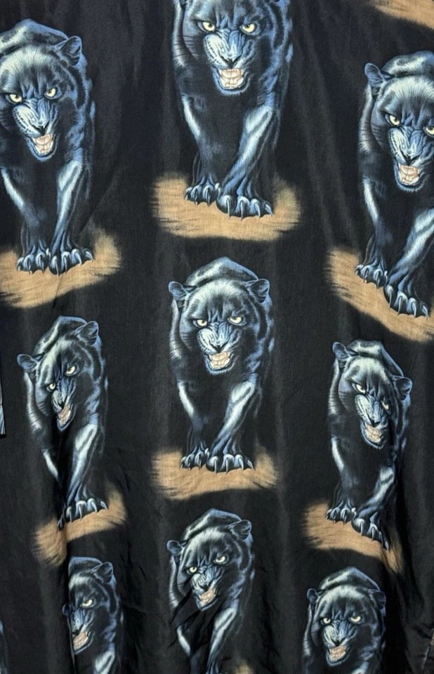 Camisa 212 NYC Estampado PANTERA Para Hombres Talla XL Botón De Colección Y2K Años 90 Hawaiano Big Cat Foto 3 de 4